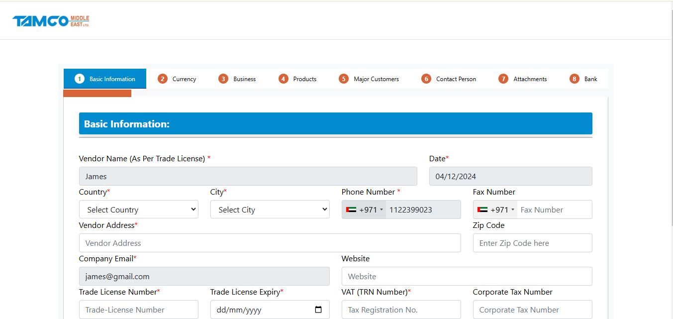 3. vendor registeration